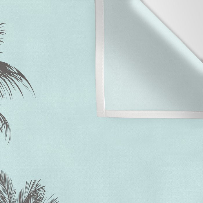 Beachfront palm tree soft pastel sunset graphic Wall Tapestry Gallery Image 3