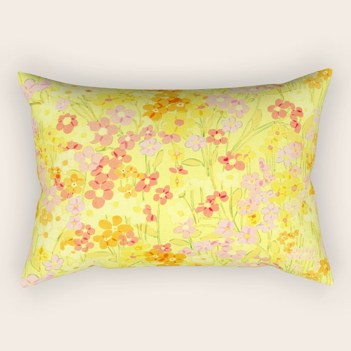 Summer Garden (Yellow) Rectangular Pillow Gallery Image 2