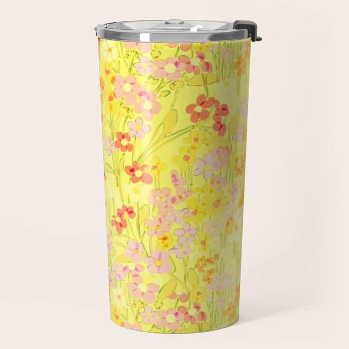 Summer Garden (Yellow) Travel Mug Gallery Image 2