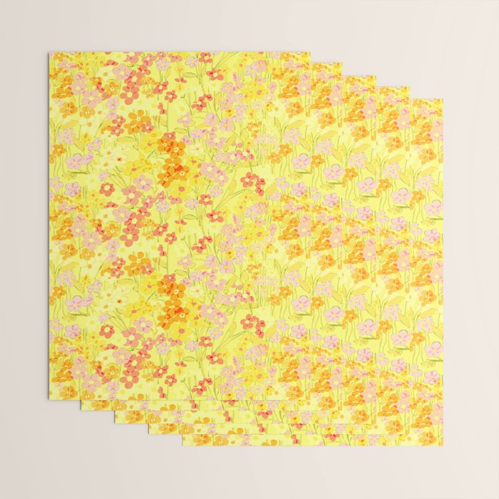 Summer Garden (Yellow) Wrapping Paper Gallery Image 3