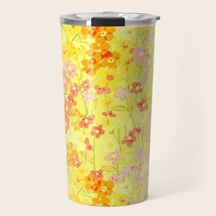 Summer Garden (Yellow) Travel Mug Gallery Image 1