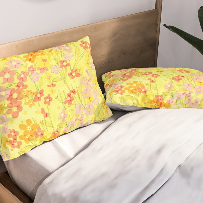 Summer Garden (Yellow) Pillow Sham Gallery Image 2