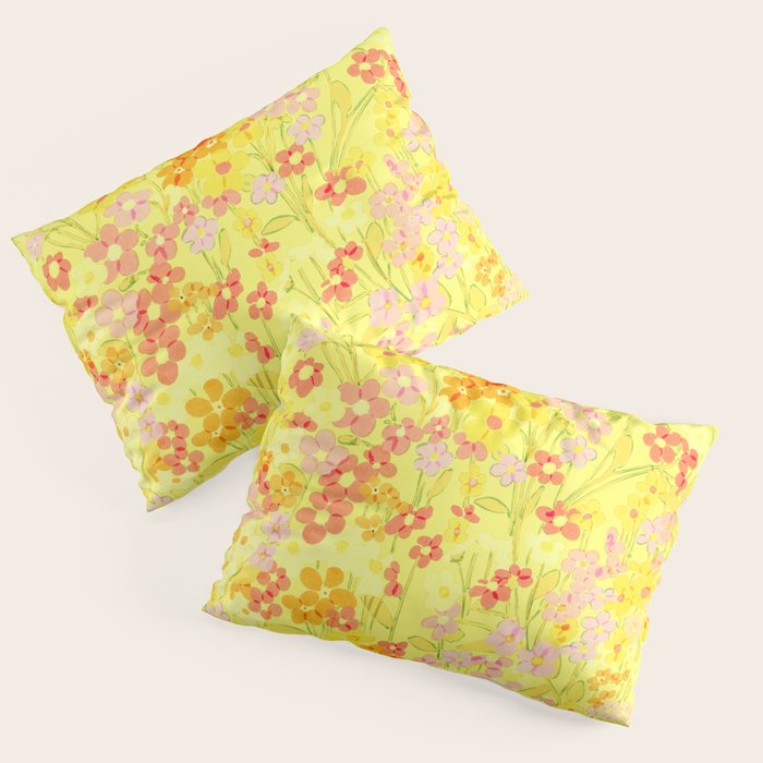 Summer Garden (Yellow) Pillow Sham Gallery Image 3