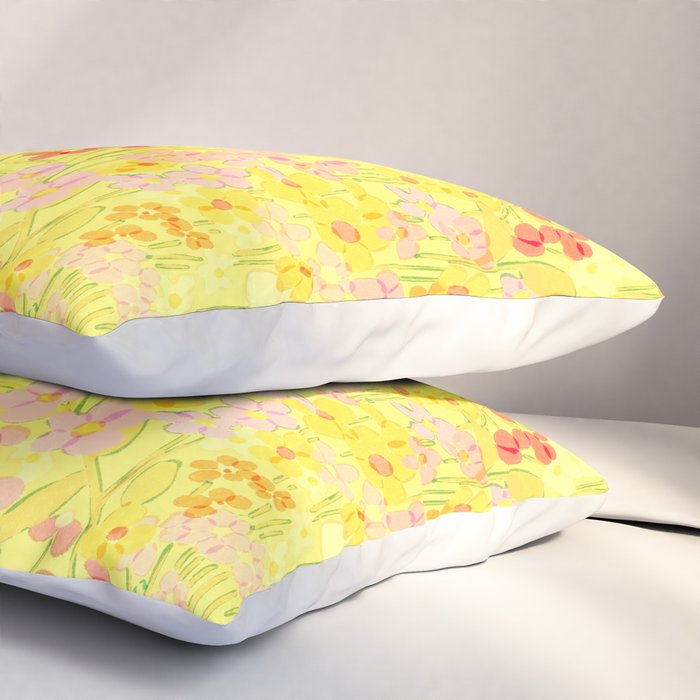 Summer Garden (Yellow) Pillow Sham Gallery Image 3