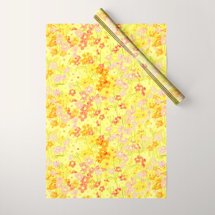 Summer Garden (Yellow) Wrapping Paper Gallery Image 1