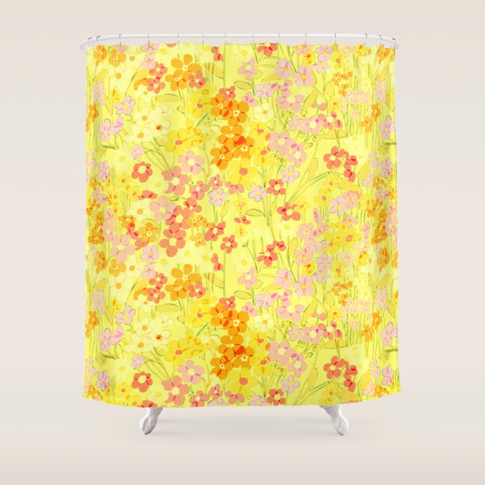Summer Garden (Yellow) Shower Curtain Gallery Image 1