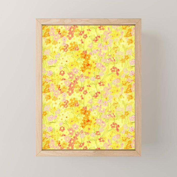 Summer Garden (Yellow) Mini Art Print Gallery Image 1