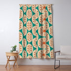 Atomic Dots Retro Midcentury Modern Pattern in Mid Mod Orange, Beige, and Turquoise Teal Window Curtain Gallery Image 5