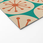 Atomic Dots Retro Midcentury Modern Pattern in Mid Mod Orange, Beige, and Turquoise Teal Welcome Mat Gallery Image 2