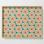 Atomic Dots Retro Midcentury Modern Pattern in Mid Mod Orange, Beige, and Turquoise Teal Serving Tray Gallery Image 1