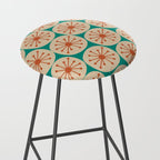 Atomic Dots Retro Midcentury Modern Pattern in Mid Mod Orange, Beige, and Turquoise Teal Stool Gallery Image 2