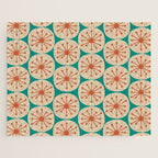 Atomic Dots Retro Midcentury Modern Pattern in Mid Mod Orange, Beige, and Turquoise Teal Jigsaw Puzzle Gallery Image 1