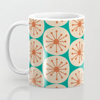 Atomic Dots Retro Midcentury Modern Pattern in Mid Mod Orange, Beige, and Turquoise Teal Coffee Mug Gallery Image 3