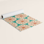 Atomic Dots Retro Midcentury Modern Pattern in Mid Mod Orange, Beige, and Turquoise Teal Yoga Mat Gallery Image 2