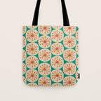 Atomic Dots Retro Midcentury Modern Pattern in Mid Mod Orange, Beige, and Turquoise Teal Tote Bag Gallery Image 1