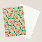 Atomic Dots Retro Midcentury Modern Pattern in Mid Mod Orange, Beige, and Turquoise Teal Stationery Card Gallery Image 2