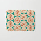Atomic Dots Retro Midcentury Modern Pattern in Mid Mod Orange, Beige, and Turquoise Teal Bath Mat Gallery Image 1