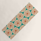 Atomic Dots Retro Midcentury Modern Pattern in Mid Mod Orange, Beige, and Turquoise Teal Yoga Mat Gallery Image 1