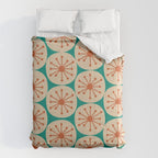 Atomic Dots Retro Midcentury Modern Pattern in Mid Mod Orange, Beige, and Turquoise Teal Comforter Gallery Image 6