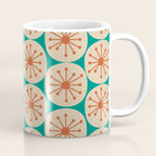 Atomic Dots Retro Midcentury Modern Pattern in Mid Mod Orange, Beige, and Turquoise Teal Coffee Mug Gallery Image 1