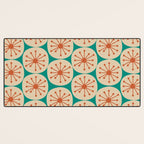 Atomic Dots Retro Midcentury Modern Pattern in Mid Mod Orange, Beige, and Turquoise Teal Desk Mat Gallery Image 3