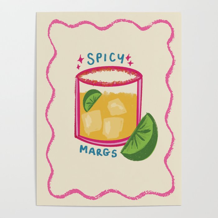 Spicy Margs Cocktail Print Poster Gallery Image 4