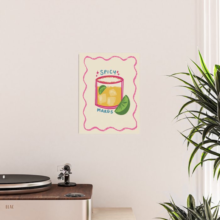 Spicy Margs Cocktail Print Poster Gallery Image 2
