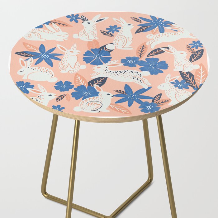 Bunnies & Blooms - Blue & Blush Palette Side Table Gallery Image 2