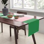 Mixed Stripe Pattern in Green, Pink, and White Table Runner Gallery Image 2