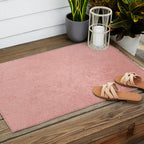 Abstract modern rose pink geometrical pattern Outdoor Rug Gallery Image 2