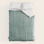 Rustic Abstract Stripes, Teal and White Comforter Gallery Image 6