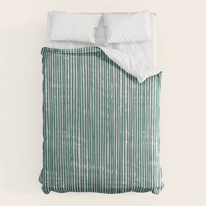 Rustic Abstract Stripes, Teal and White Comforter Gallery Image 6