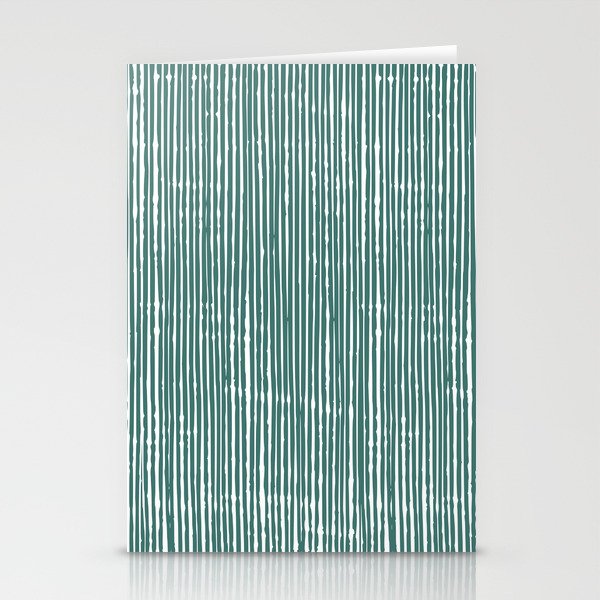 Rustic Abstract Stripes, Teal and White Stationery Card Gallery Image 1