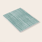 Rustic Abstract Stripes, Teal and White Notebook Gallery Image 3