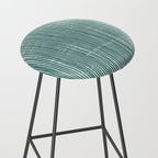 Rustic Abstract Stripes, Teal and White Stool Gallery Image 2