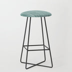 Rustic Abstract Stripes, Teal and White Stool Gallery Image 1