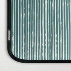 Rustic Abstract Stripes, Teal and White Laptop Sleeve Gallery Image 3