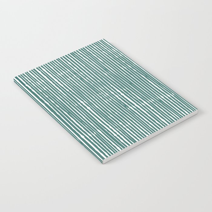 Rustic Abstract Stripes, Teal and White Notebook Gallery Image 2