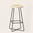 Mid Century Modern Sunburst Sun in Mustard and White Stool Gallery Image 1