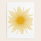 Mid Century Modern Sunburst Sun in Mustard and White Poster Gallery Image 4