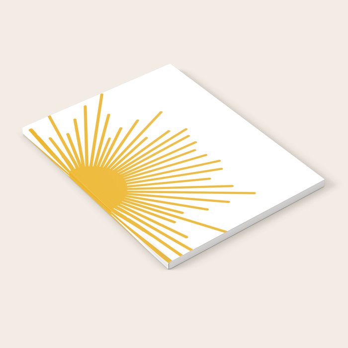 Mid Century Modern Sunburst Sun in Mustard and White Notebook Gallery Image 2