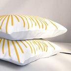 Mid Century Modern Sunburst Sun in Mustard and White Pillow Sham Gallery Image 3