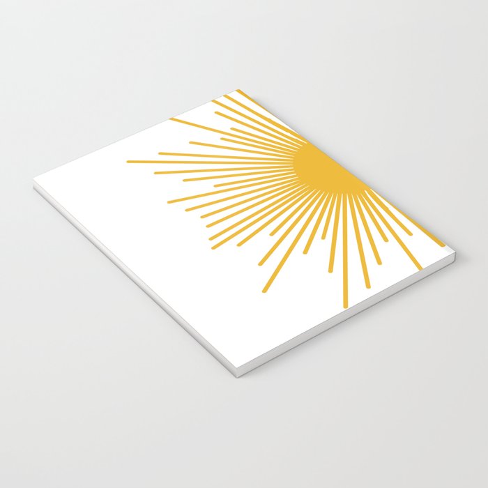 Mid Century Modern Sunburst Sun in Mustard and White Notebook Gallery Image 3