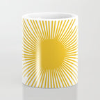 Mid Century Modern Sunburst Sun in Mustard and White Coffee Mug Gallery Image 4