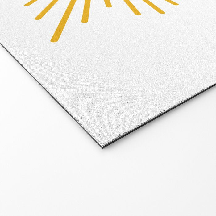 Mid Century Modern Sunburst Sun in Mustard and White Welcome Mat Gallery Image 2