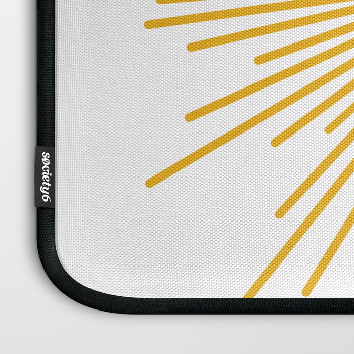 Mid Century Modern Sunburst Sun in Mustard and White Laptop Sleeve Gallery Image 3