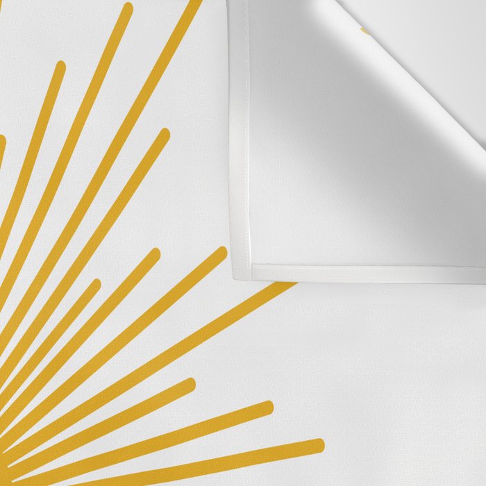 Mid Century Modern Sunburst Sun in Mustard and White Wall Tapestry Gallery Image 3