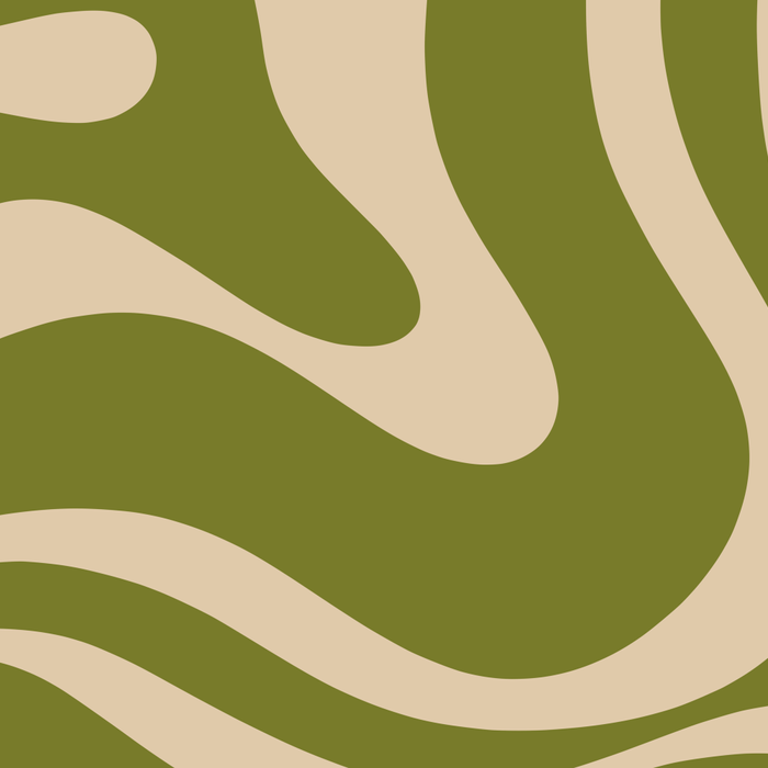 Retro Modern Liquid Swirl Abstract Pattern Square in Mid Mod Olive Green and Beige Coffee Mug Gallery Image 2