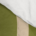 Retro Modern Liquid Swirl Abstract Pattern Square in Mid Mod Olive Green and Beige Comforter Gallery Image 4