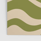 Retro Modern Liquid Swirl Abstract Pattern Square in Mid Mod Olive Green and Beige Poster Gallery Image 3